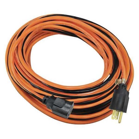 SJTW Locking Outdoor Extension Cord, PVC, 14 AWG 1 Outlet, 5-15R, Orange/BLK