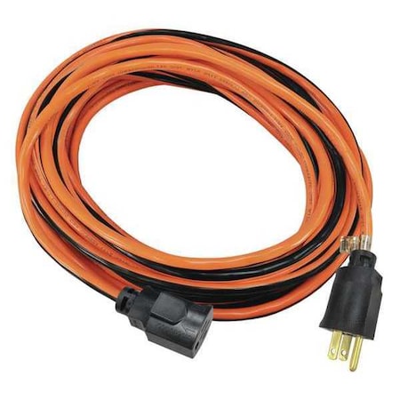 SJTW Locking Outdoor Extension Cord, 14 AWG 1 Outlet, 5-15R, PVC, Orange/BLK