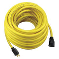 SJTW Locking Extension Cord, 10 AWG 1 Outlet, 5-15R, Yellow, 5-15P, 100ft