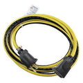 SJTW Locking Outdoor Extension Cord, PVC, 12 AWG 1 Outlet, 5-15R, Yellow/BLK