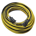 SJTW Locking Outdoor Extension Cord, 12 AWG 1 Outlet, 5-15R, PVC, Yellow/BLK