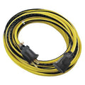 SJTW Locking Outdoor Extension Cord, 12 AWG 1 Outlet, PVC, 5-15R, Yellow/BLK