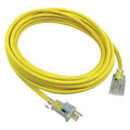 SJTW Outdoor Extension Cord, 12 AWG 1 Outlet, 5-15R, Yellow, PVC, 5-15P, 25ft