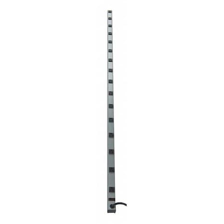 Outlet Strip, 16 5-15R, 5-15P, 15 ft., Gray