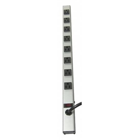 Outlet Strip, 8 5-15R, 5-15P, 6', Gray