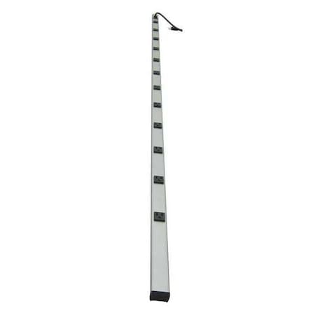 Outlet Strip, 12 5-15R, 5-15P, 6 ft., Gray