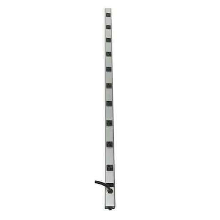 Outlet Strip, 10 5-20R, 5-20P, 15 ft., Gray