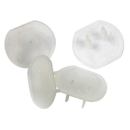 Outlet Safety Cap, For Use With Connector/Receptacle, 2 Wires, 2 Blades, Clear, 10 PK (Formerly PowerFirst)