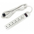 Outlet Strip, 6 5-15R, 5-15P, 6 ft., White