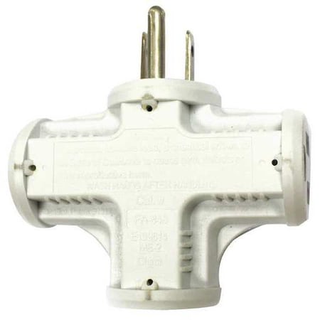 Plug Adapter, Surge, 5-15R, 5-15P, White (Formerly PowerFirst)