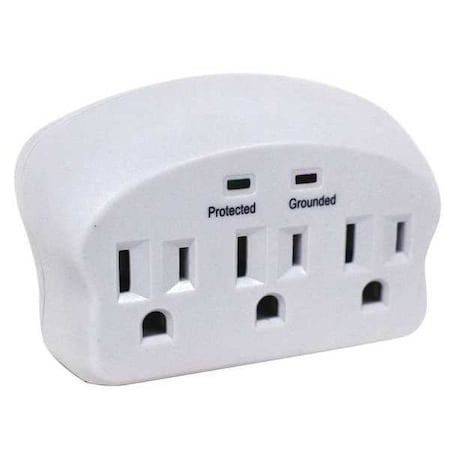 Plug Adapter, Surge, 5-15P, White (Formerly PowerFirst)