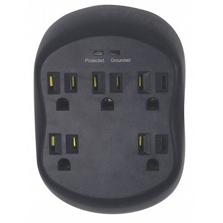 Plug Adapter, Surge, 5-15P, Black (Formerly PowerFirst)