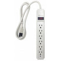 Outlet Strip, Surge, 6 5-15R, 5-15P, 4 ft., White