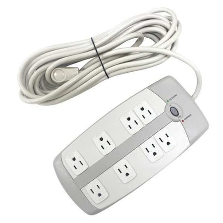 Outlet Strip, Surge, 8 5-15R, 5-15P, 25 ft., White