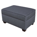 Storage Ottoman 24""x36"", Blue Performance Fabric