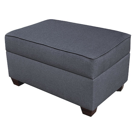 Storage Ottoman 24""x36"", Blue Performance Fabric