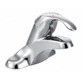 Manual Low Arc Bathroom Faucet, 4" Mount, Chrome 3 Hole