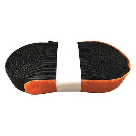 Cinch Strap, No Adhesive, 15 ft 10 in, 1 in W, Black/Orange, 50 PK
