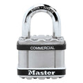Padlock, Keyed Different, Standard Shackle, Square Stainless Steel Body, Boron Shackle, 15/16 in W