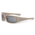 5B, Safety Glasses, Anti-Fog, Anti-Scratch, Chemical-Resistant, Gray Lens, Tan Frame, Full-Frame
