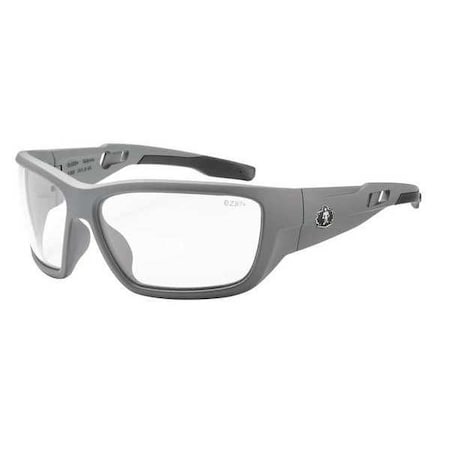 BALDR, Safety Glasses, Anti-Scrtach, Clear Lens, Gray Frame, Full-Frame