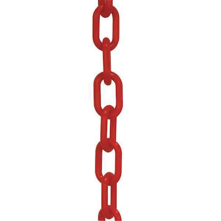 Plastic Chain, Red, 100 ft Length, Gloss