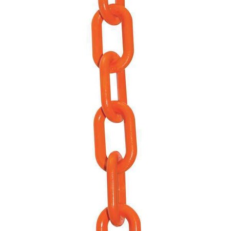 Plastic Chain, Safety Orange, 50 ft Length, Gloss