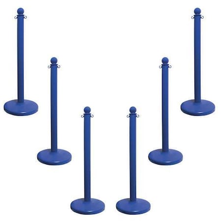 Stanchion, Post Dia. 2-1/2", Blue, PK6
