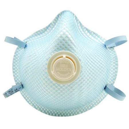 Disposable Respirator, N95, Exhale Valve, Non Adj. Dual Strap, Molded Nose, M, Vendor Pack (2)