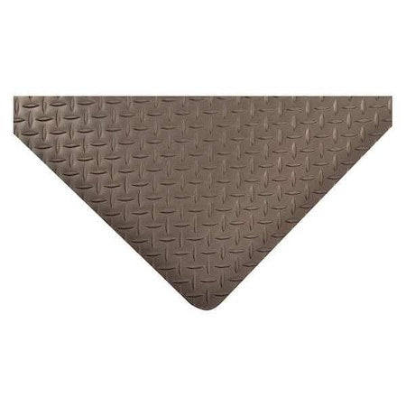 Antifatigue Mat, 10 ft. L x 3 ft. W, 1" Thickness, Vinyl, Diamond Plate, Black