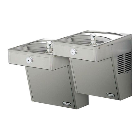 On-Wall Two-Level Drinking Fountain, 2 Level, 18 5/8 in D, 27 3/16 in H, 36 5/16 in W