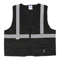 Safety Vest, Solid, Zipper, Black, L/XL, PK25