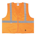 Safety Vest, Zipper, Orange, 2/3XL, PK25