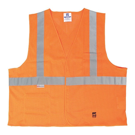 Safety Vest, Polyester, Org, L/XL, PK25