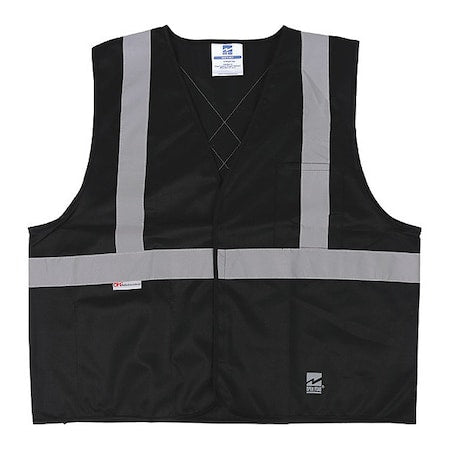 Safety Vest, Solid, Black, 2XL/3XL, PK25