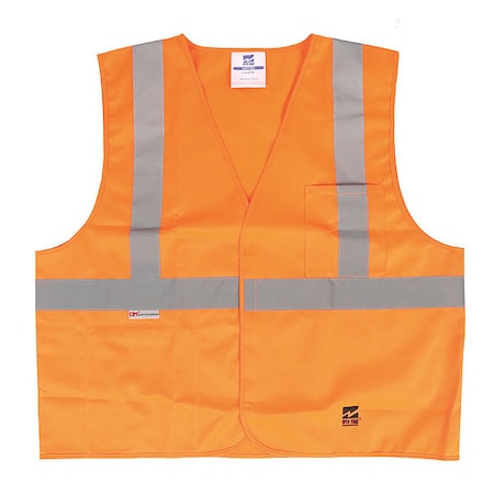 Safety Vest, Solid, Orange, 2XL/3XL, PK25