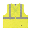 Safety Vest, Mesh, Zipper, Green, S/M, PK25