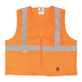 Safety Vest, Mesh, Zipper, Org, 4XL/5XL, PK25