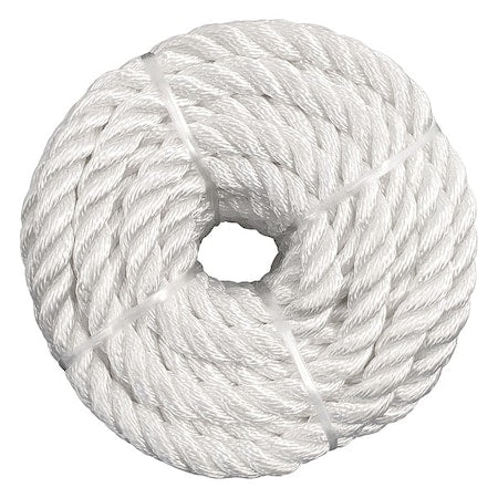 Rope, Nylon, Twisted, 3/8 In. dia., 100 ft L