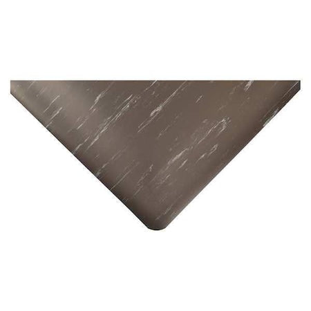 Antifatigue Mat, 5 ft. L x 3 ft. W, 1" Thickness, Vinyl, Marble, Black/White