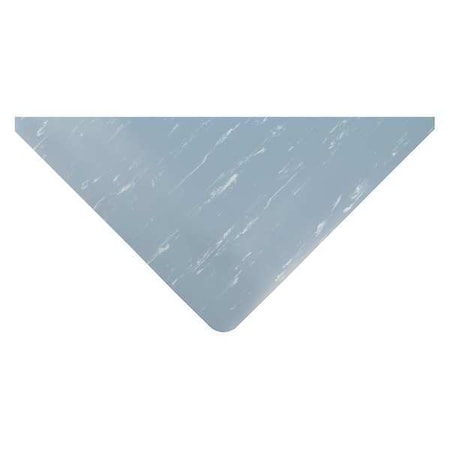 Antifatigue Mat, 5 ft. L x 3 ft. W, 1" Thickness, Vinyl, Marble, Blue/White