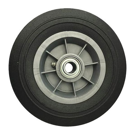 Solid Wheel, Ribbed, 8" Dia., Ball Bearings