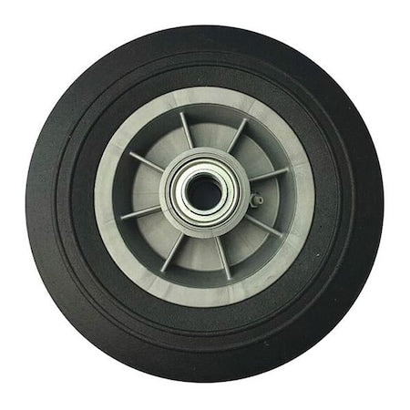 Solid Wheel, Ribbed, 2" W, Ball Bearings