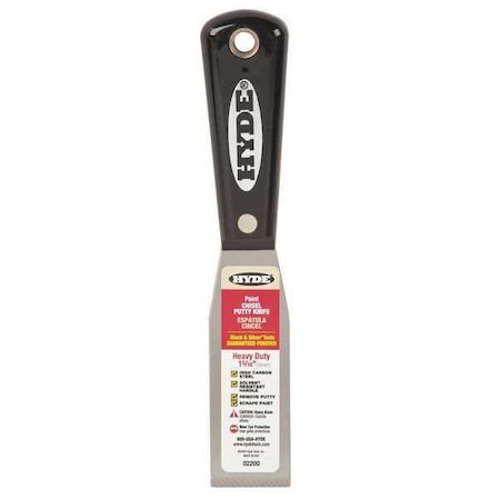 Putty Knife, Straight, CarbonSteel, 1 3/8"W