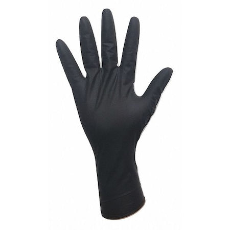 Disposable Gloves, 3.5 mil Palm, Nitrile, Powder-Free, 2XL (11), 100 PK, Black