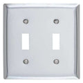 Toggle Switch Opening, Number of Gangs: 2 Stainless Steel, Brushed Finish, Silver