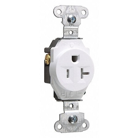 Straight Blade Receptacle, 5-20R, 20 A, 125V AC, 2 Pole, 3 Wire, Flush Mount, Grounded