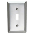 Toggle Switch Opening, Number of Gangs: 1 Stainless Steel, Brushed Finish, Silver