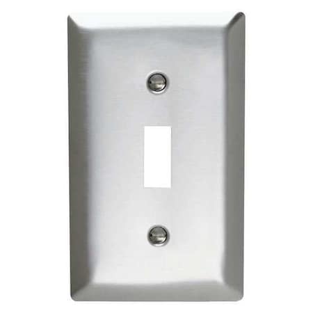 Toggle Switch Opening, Number of Gangs: 1 Stainless Steel, Brushed Finish, Silver