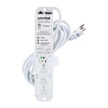 Outlet Strip, Surge, Rack Mounted, 4 5-15R, 5-15P, 15 ft., White